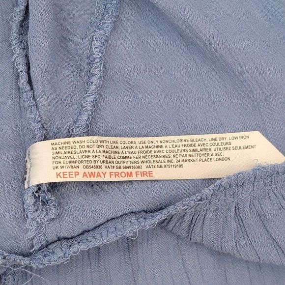 Free People Intimately Free Gauze Ruffle Peplum Tank Top Open Back Blue Flowy XS - Picture 8 of 9